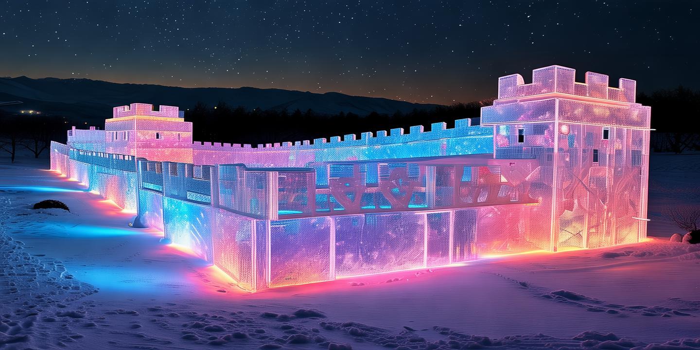 涞源冰雪雕塑节创新举措:3D打印助力48小时打造“冰晶长城”灯光矩阵